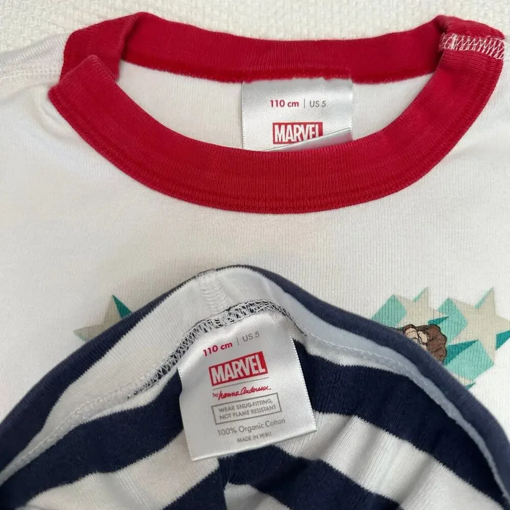 Hanna Andersson Organic Marvel Captain America Pajamas Size 5